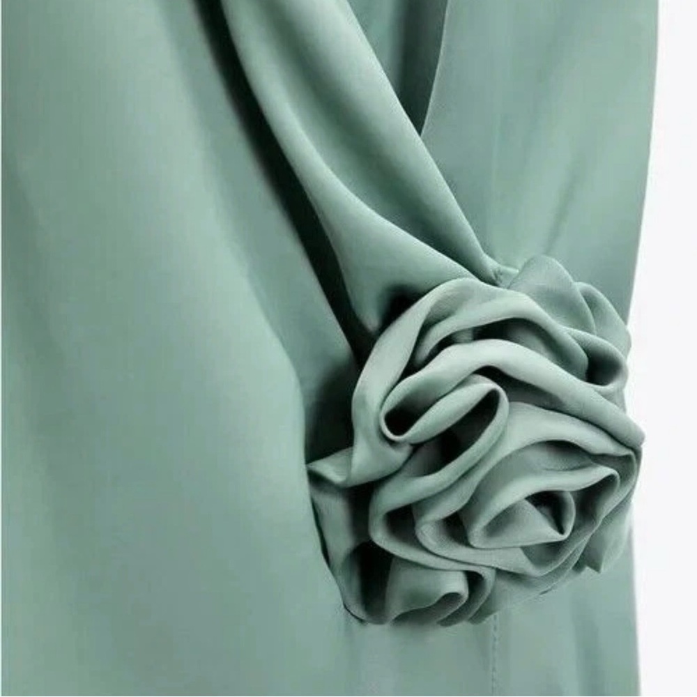 ZARA Satin Midi Slip Dress - Picture 7 of 7